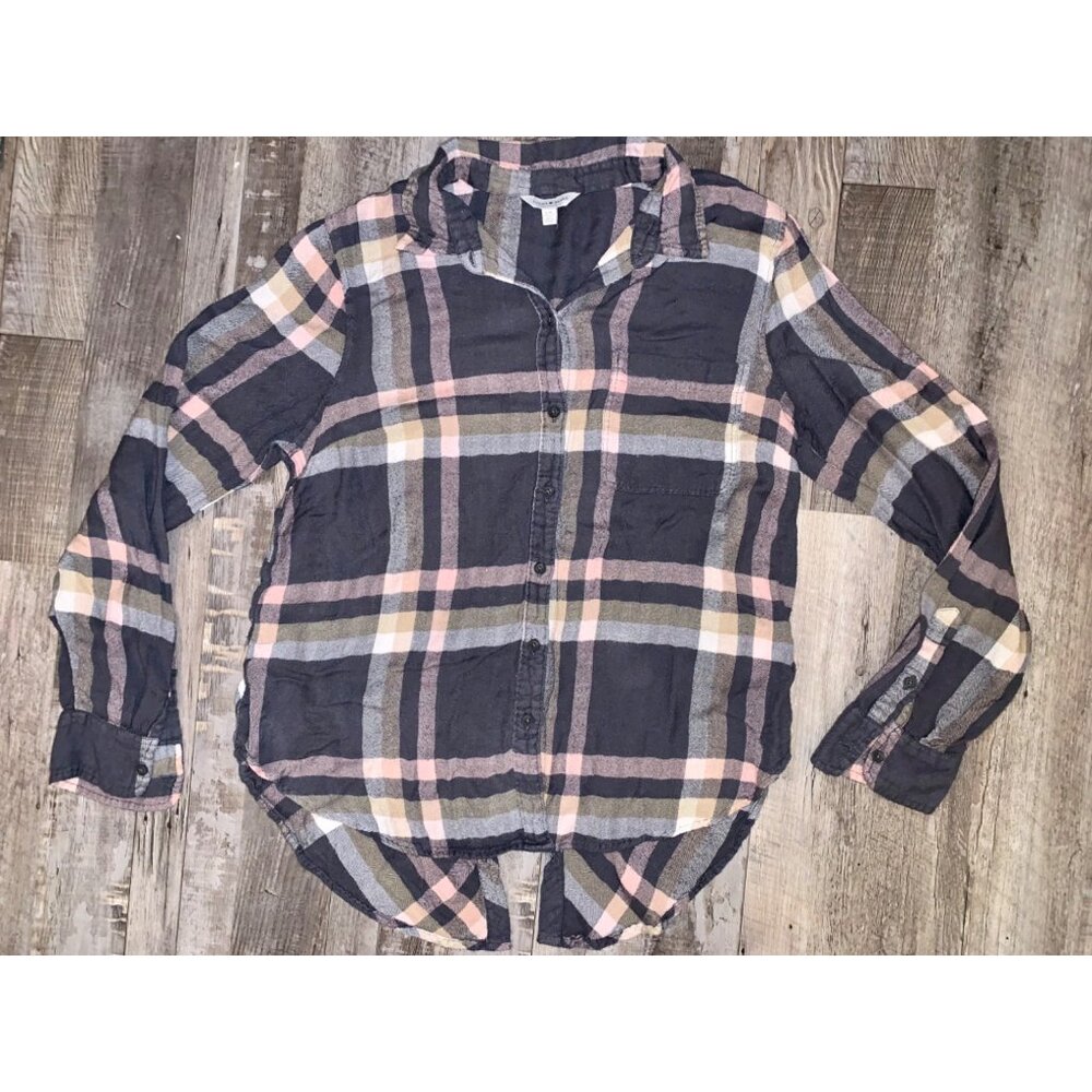 Lucky BRAND Womens Plaid Button-Down Shirt L